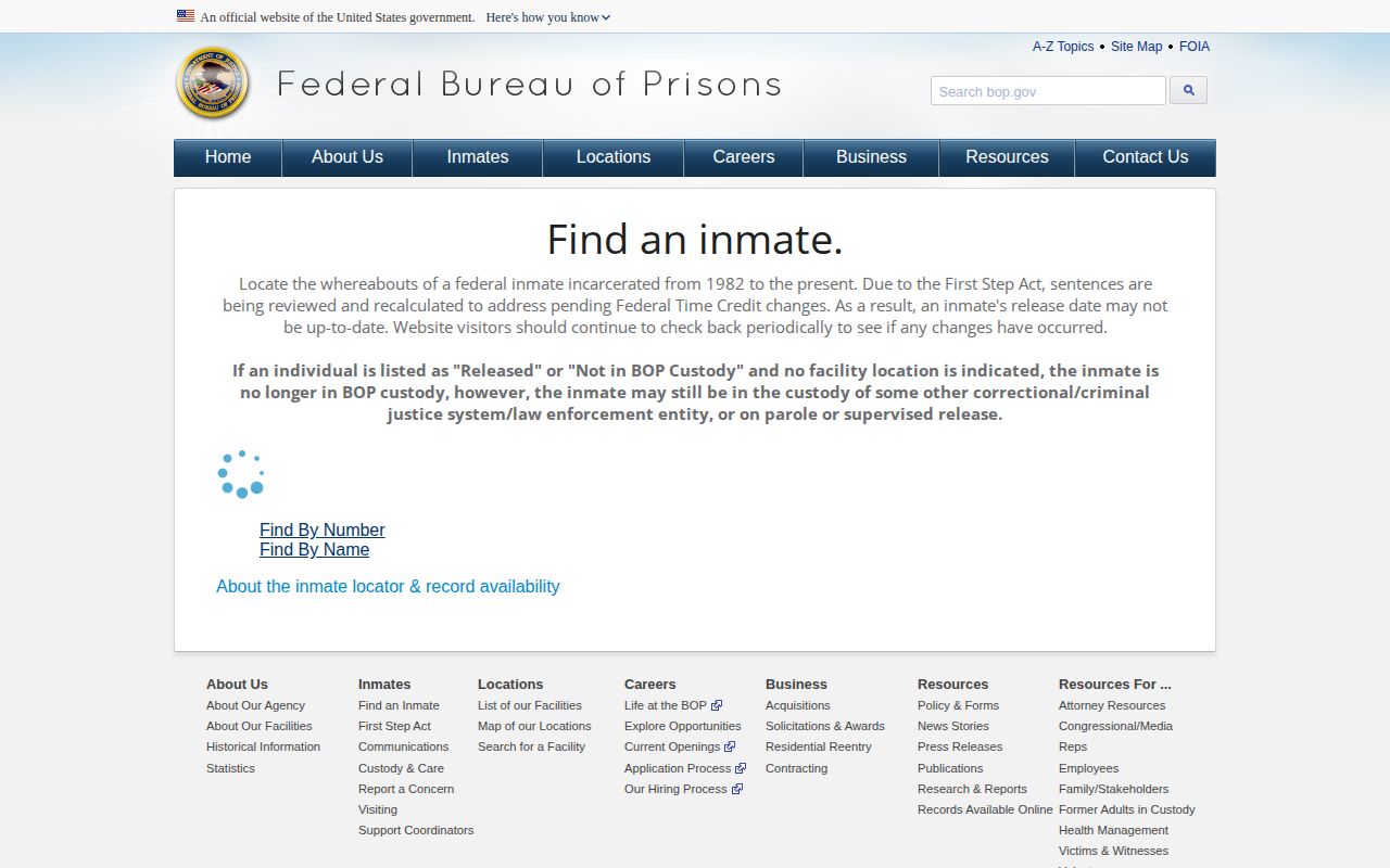 BOP locator for an FCI Greenville federal release record