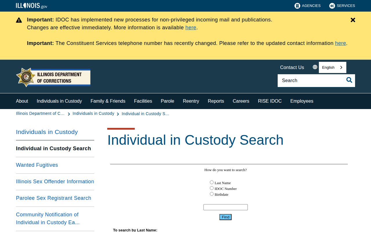 IDOC search for Bond County released state inmates